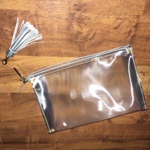 Holo iridescent makeup bag